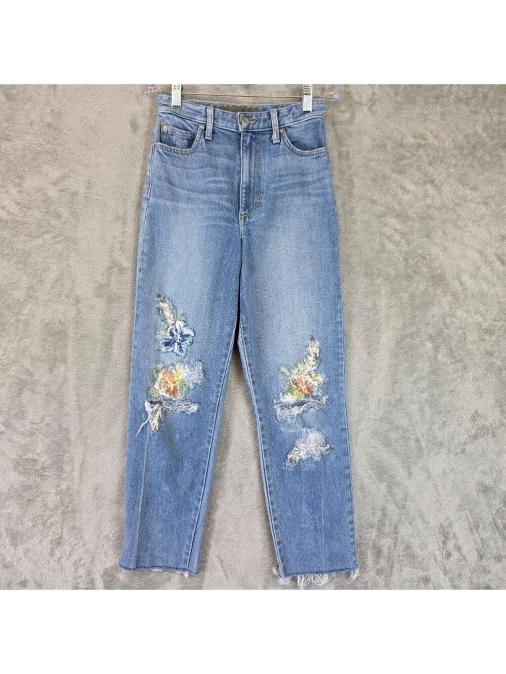 Joe's Jeans The Debbie High Rise Crop Jeans Womens 23 Blue Floral Distressed